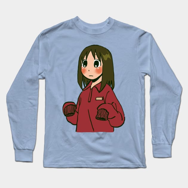 osaka in an oversized red tracksuit / azumanga daioh Long Sleeve T-Shirt by mudwizard